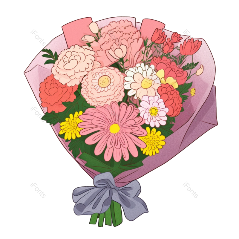 装饰图片,元素元素,捧花PNG,插画免抠素材